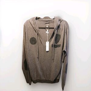 DIESEL‎ K-ANTER Knit Sweater Dark/grey JUMPER W/ Hoodie SIZE XL Mens Cotton Wool
